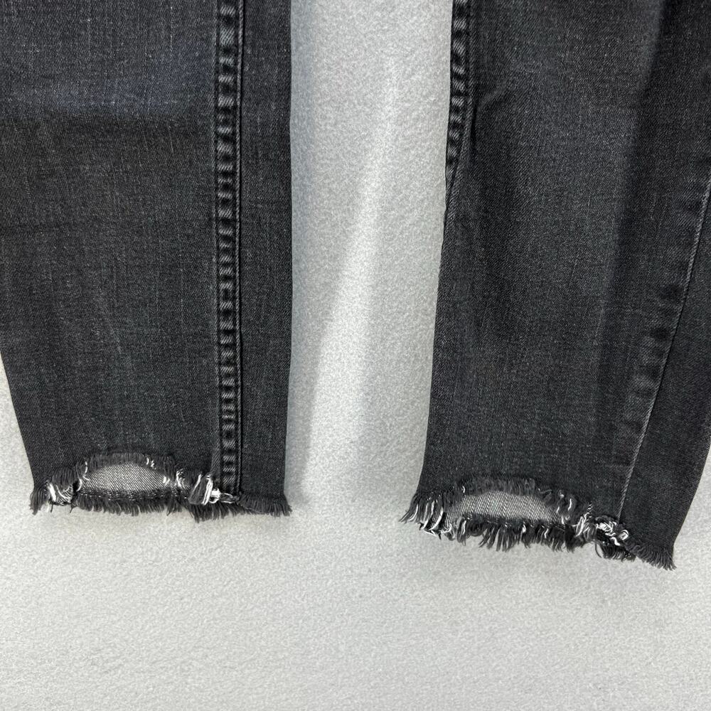 Free People Jeans Women's 27 (4) Black Classic Skinny Raw Hem Preppy Normcore - Picture 5 of 14